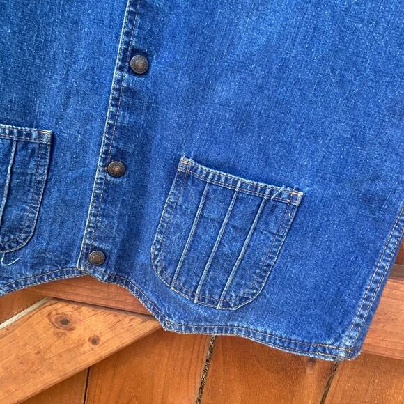 Vintage Levi's Womens Denim Western Vest Button Front Blue Sleeveless M - Picture 5 of 8